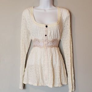 Free people lace long sleeve shirt